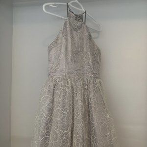 White/Grey Grade 8 Graduation Dress